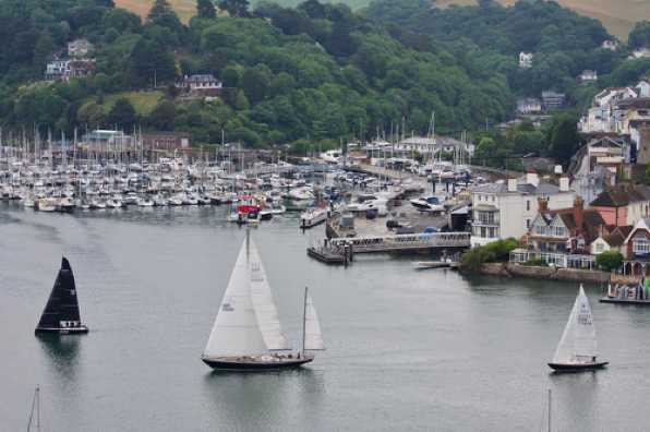 03 June 2020 - 18-31-47 
Sailing yachts Lulotte (1355R), Assassin (407)and Dart Magic (7767R)  'race' on Wednesday evening on the river Dart.
---------------------------
Yachts Assassin, Lulotte, Dart Magic